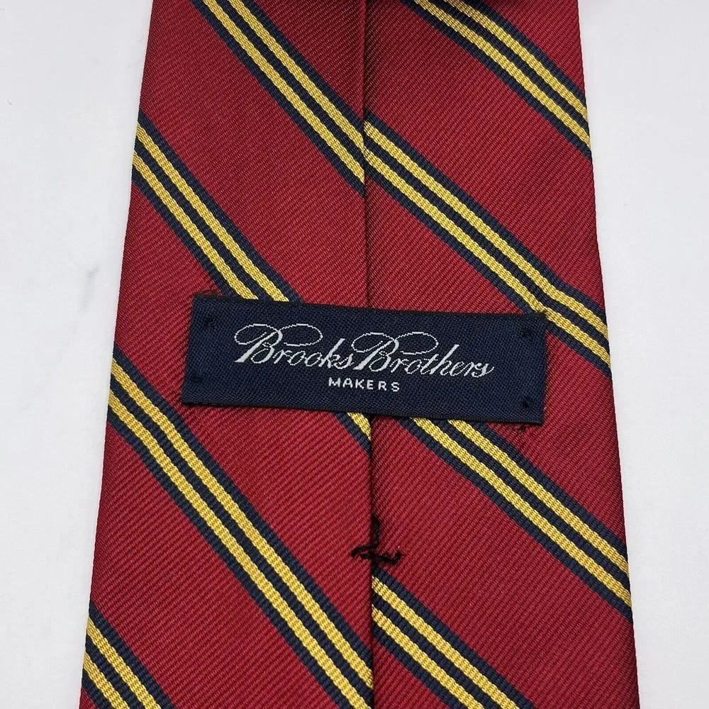 Brooks Brothers Makers Men's Red Blue Gold Stripes 55
